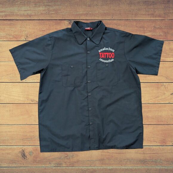 Amsterdam Tattoo Convention Vintage Y2K Button Down Shirt XXL Old Dragon Logo - Picture 2 of 6